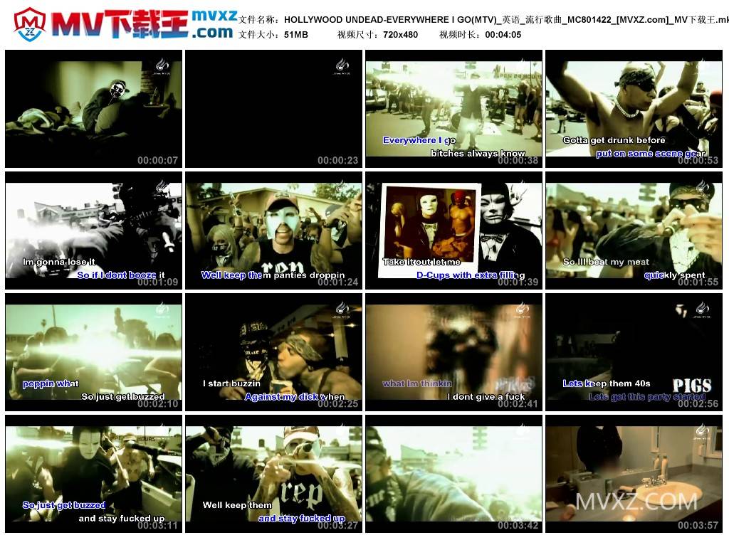 HOLLYWOOD UNDEAD-EVERYWHERE I GO(MTV)_英语_流行歌曲_MC801422